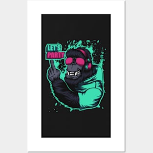 monkey t-shirt gifts T-Shirt Posters and Art